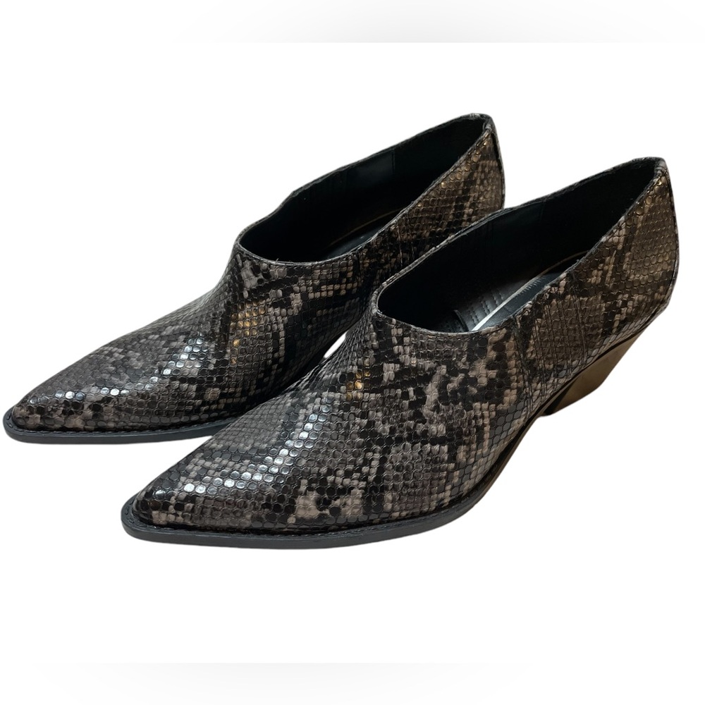 ZARA Gray/Black Snakeskin Print Shooties Shoes Booties Western Cowgirl - Size 38 - Picture 3 of 11